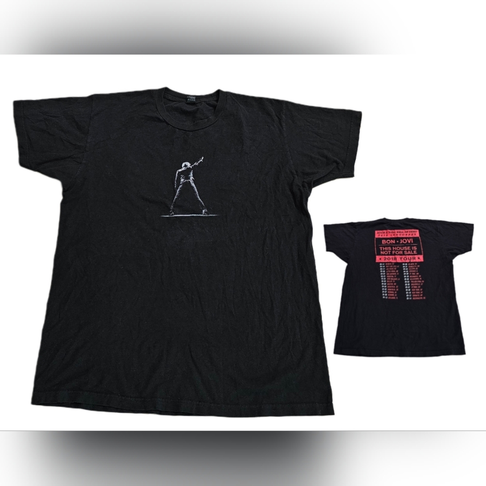 Jon Bon Jovi 2018 Tour Concert T-Shirt Large House Is Not for Sale Hall Of Fame